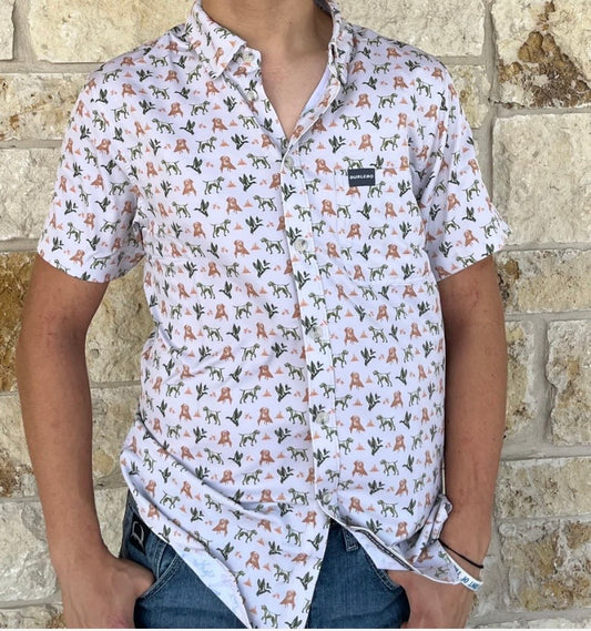 Mallard Duck Dog Performance Button Up Burlebo Fl