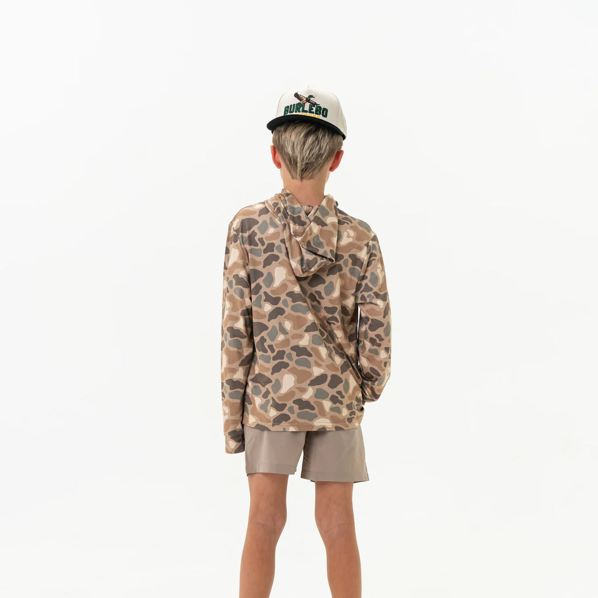 Pintail Camo Youth Burlebo Performance Hoodie with UPF 50 Sun Protection Fl