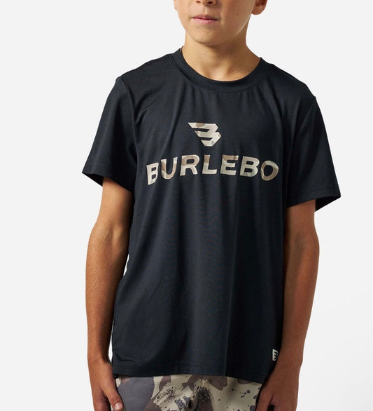 Youth Black & Classic Deer Camo Flying B Go To Tee Tx/ Fl Burlebo Y-GTT-FB-BCDC