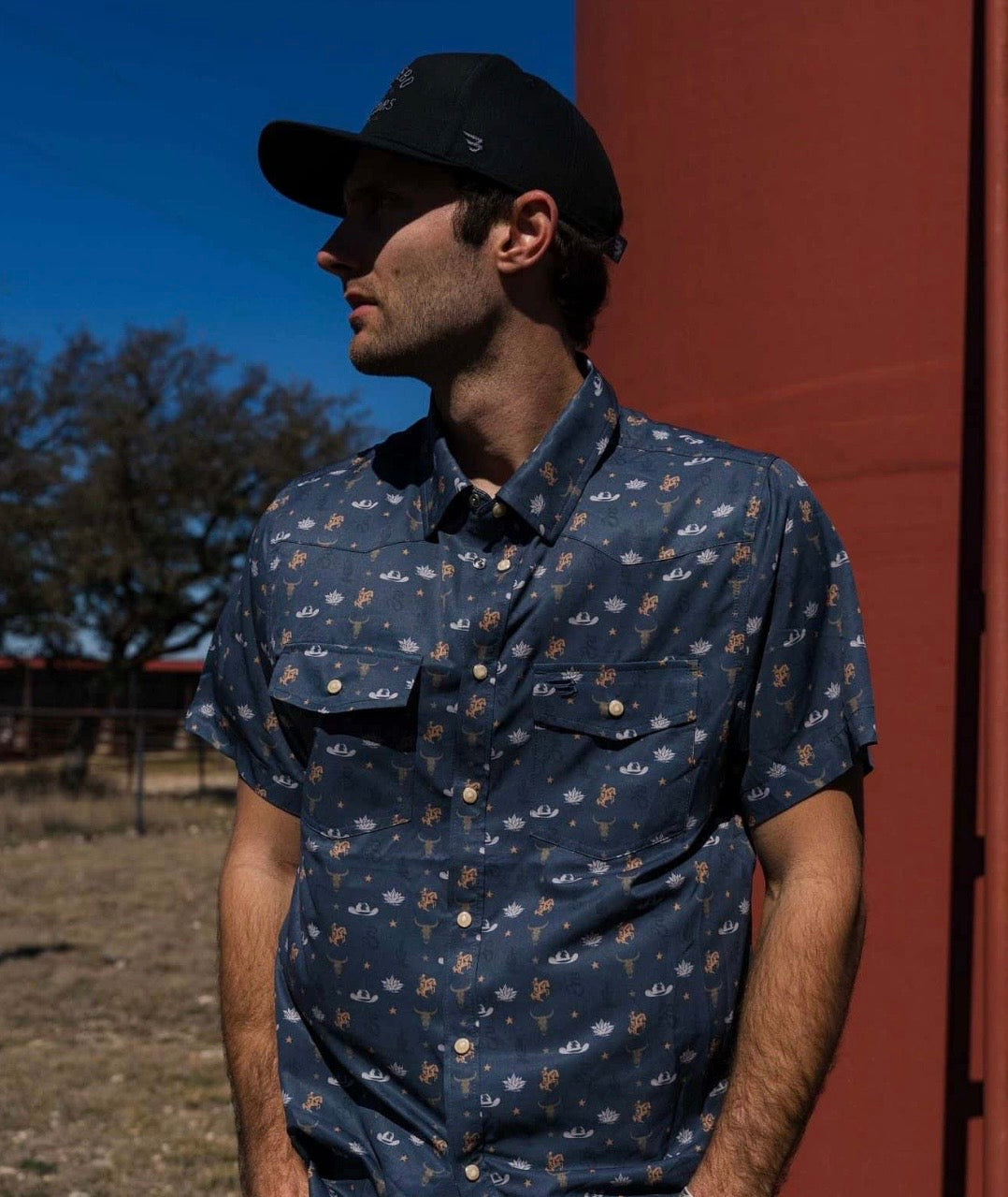 Desert Night Burlebo Performance Western Pearl Snap Shirt Fl/ Tx