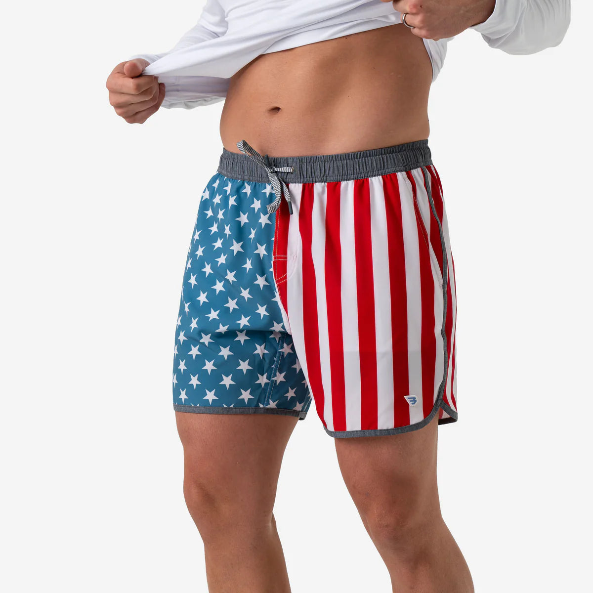Throwback USA American Flag Burlebo Swim Trunks