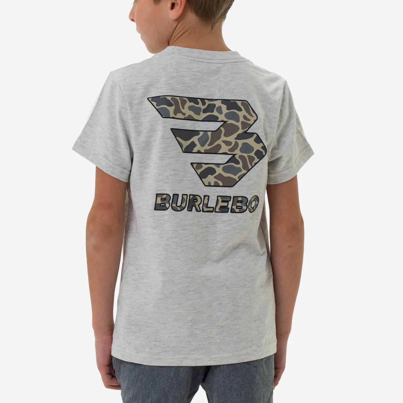 Flying B Classic Deer Camo /Ash Grey  Youth Burlebo Short Sleeve T Shirt