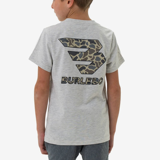 Flying B Classic Deer Camo /Ash Grey  Youth Burlebo Short Sleeve T Shirt