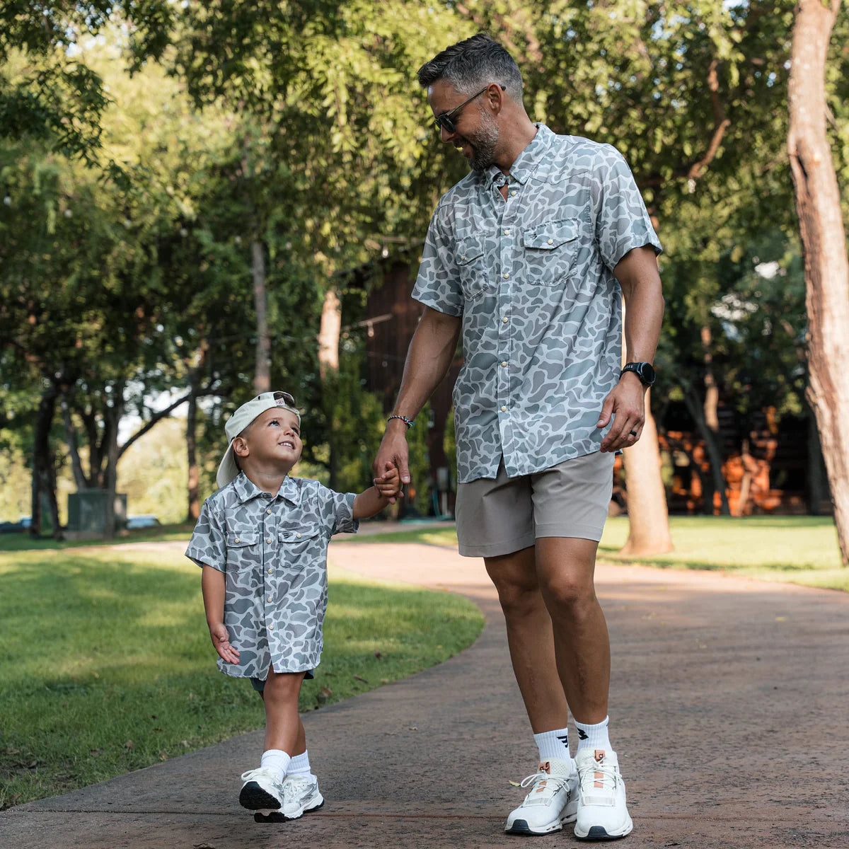 Classic Deer Camo Burlebo Youth Performance Western Shirt with Pearl Snaps