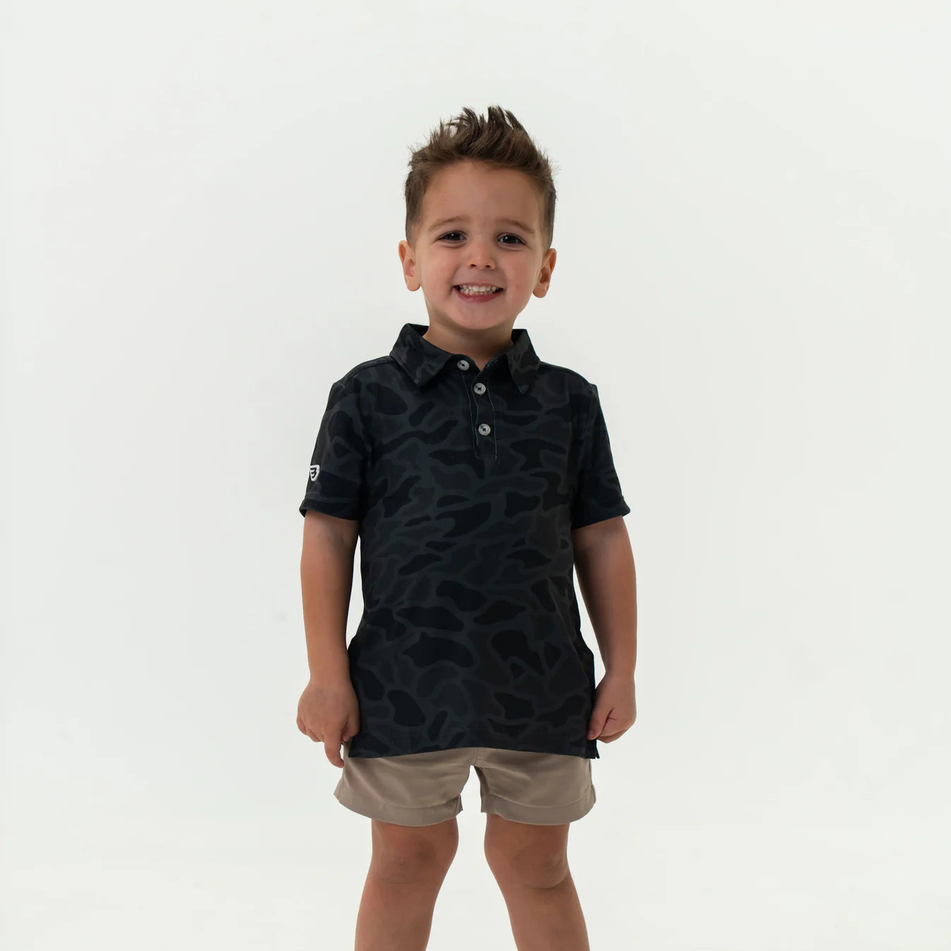 Black Camo Youth Burlebo Performance Polo