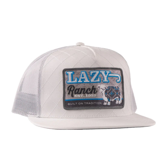 Lazy J Ranch Ice Blue & White Quilted Aztec Jughead Classic Five Panel Trucker