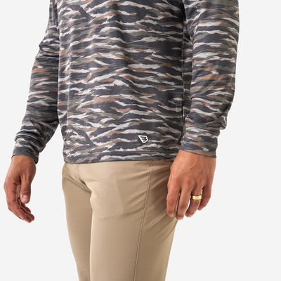 Tiger Stripe Wetland Camo Performance Hoodie Burlebo UPF 50 Sun Protection Tx/ Fl