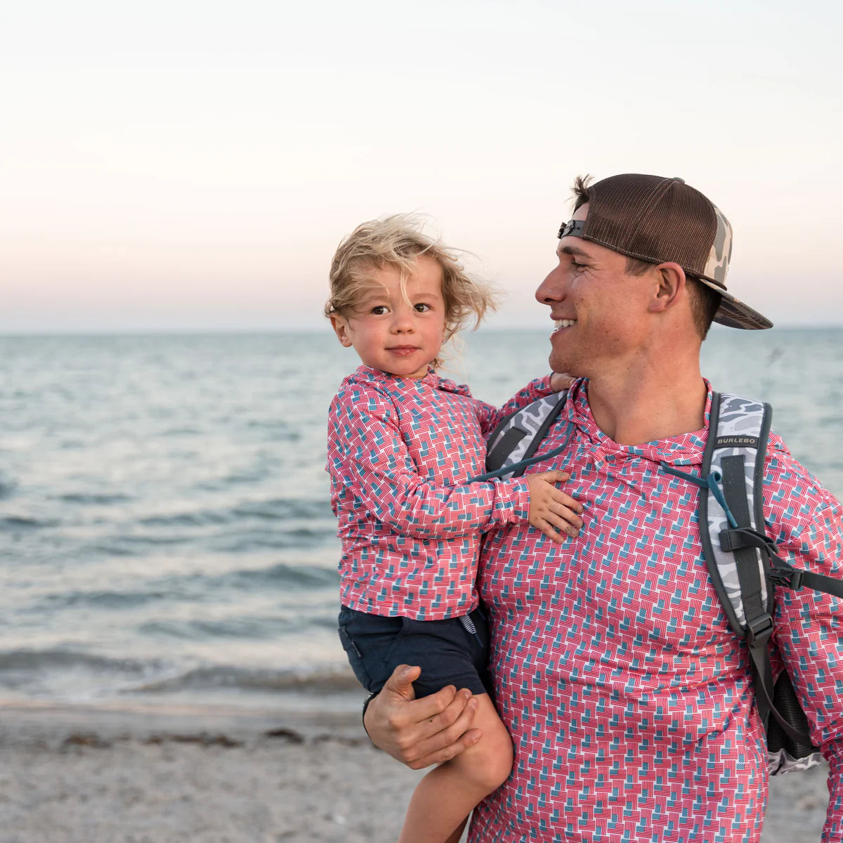 Youth American Flag Burlebo Performance Hoodie with UPF 50 Sun Protection