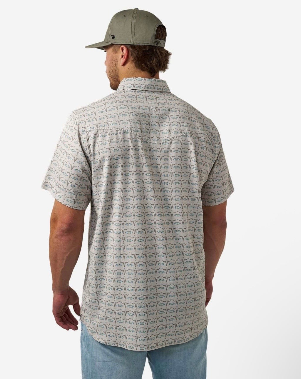 Skull Rancher Burlebo Performance Western Pearl Snap Shirt Fl/TX