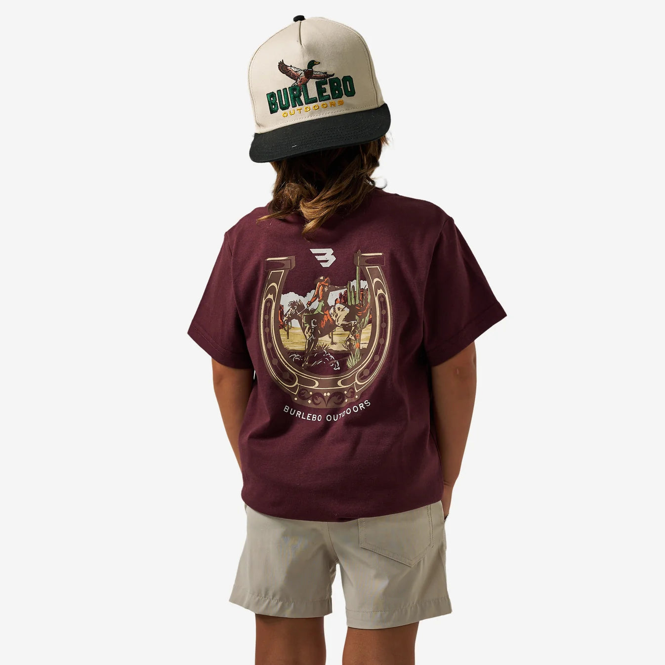 Youth Horseshoe Maroon Burlebo Short Sleeve T Shirt Y-SST-HORS-MAR
