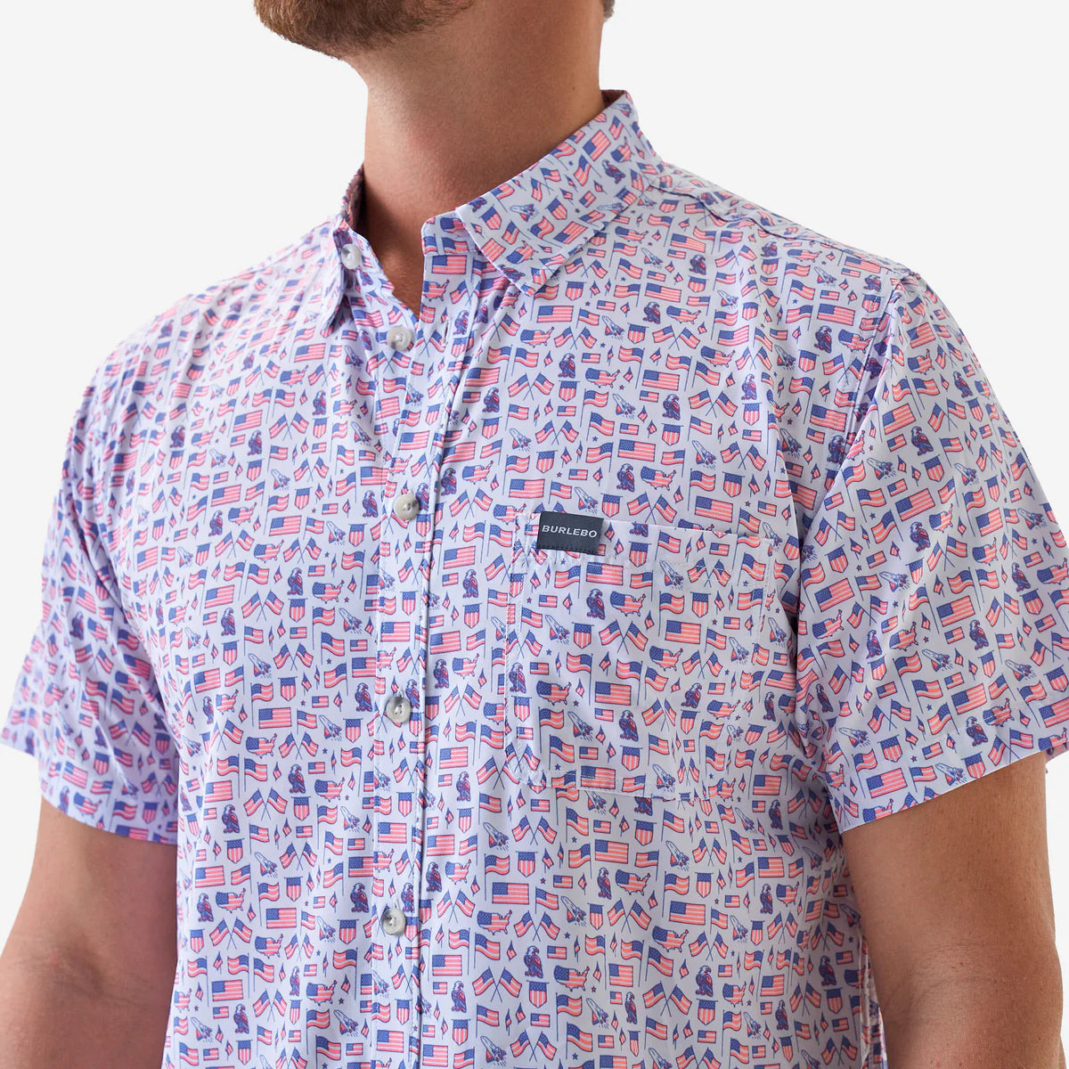 Old Glory Performance Button Up Burlebo Fl/ Tx