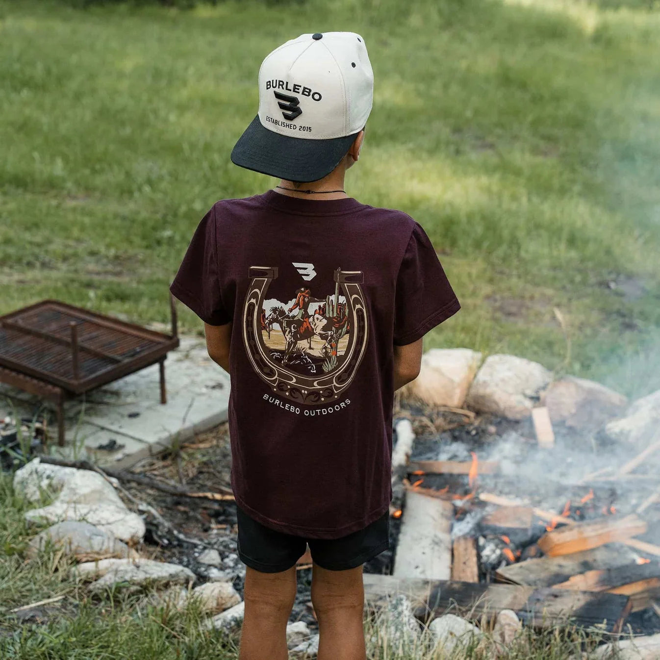 Youth Horseshoe Maroon Burlebo Short Sleeve T Shirt Y-SST-HORS-MAR