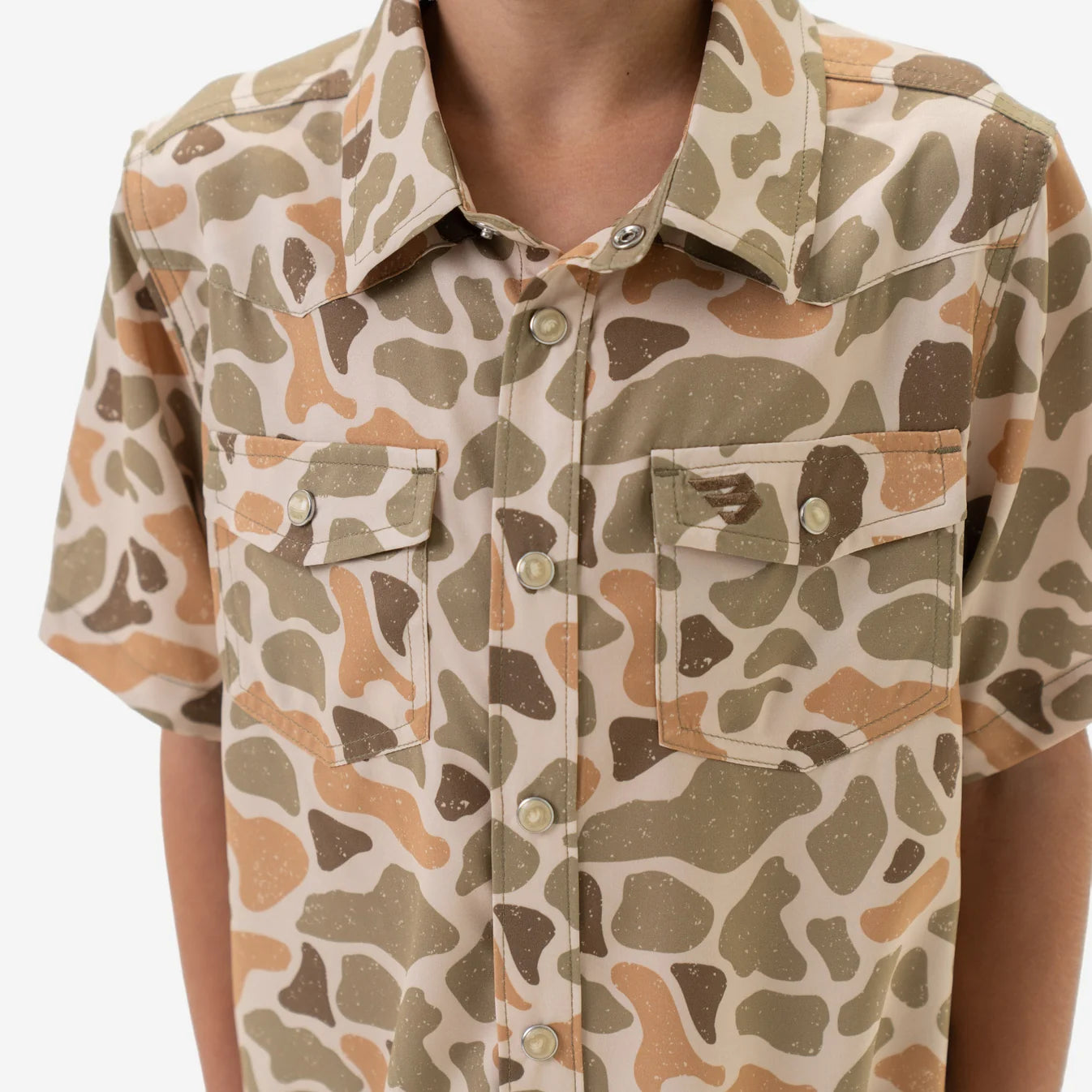 Venado Camo Youth Performance Western Shirt With Pearl Snaps