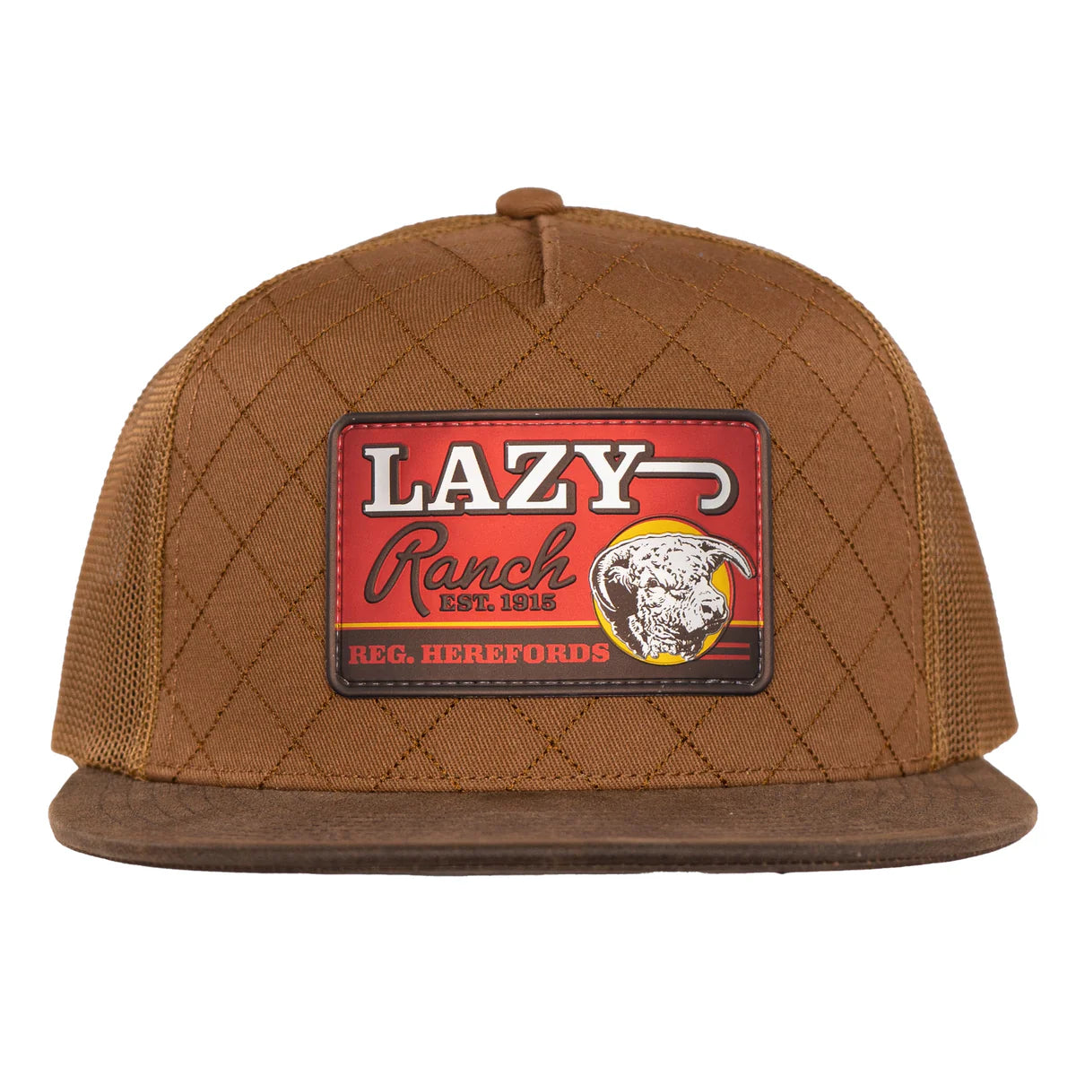 Lazy J Ranch Coyote Brown Quilted Hard Day Classic Five Panel Trucker Hat