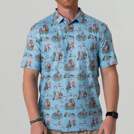 Burlebo Cowboy Up Blue Polo