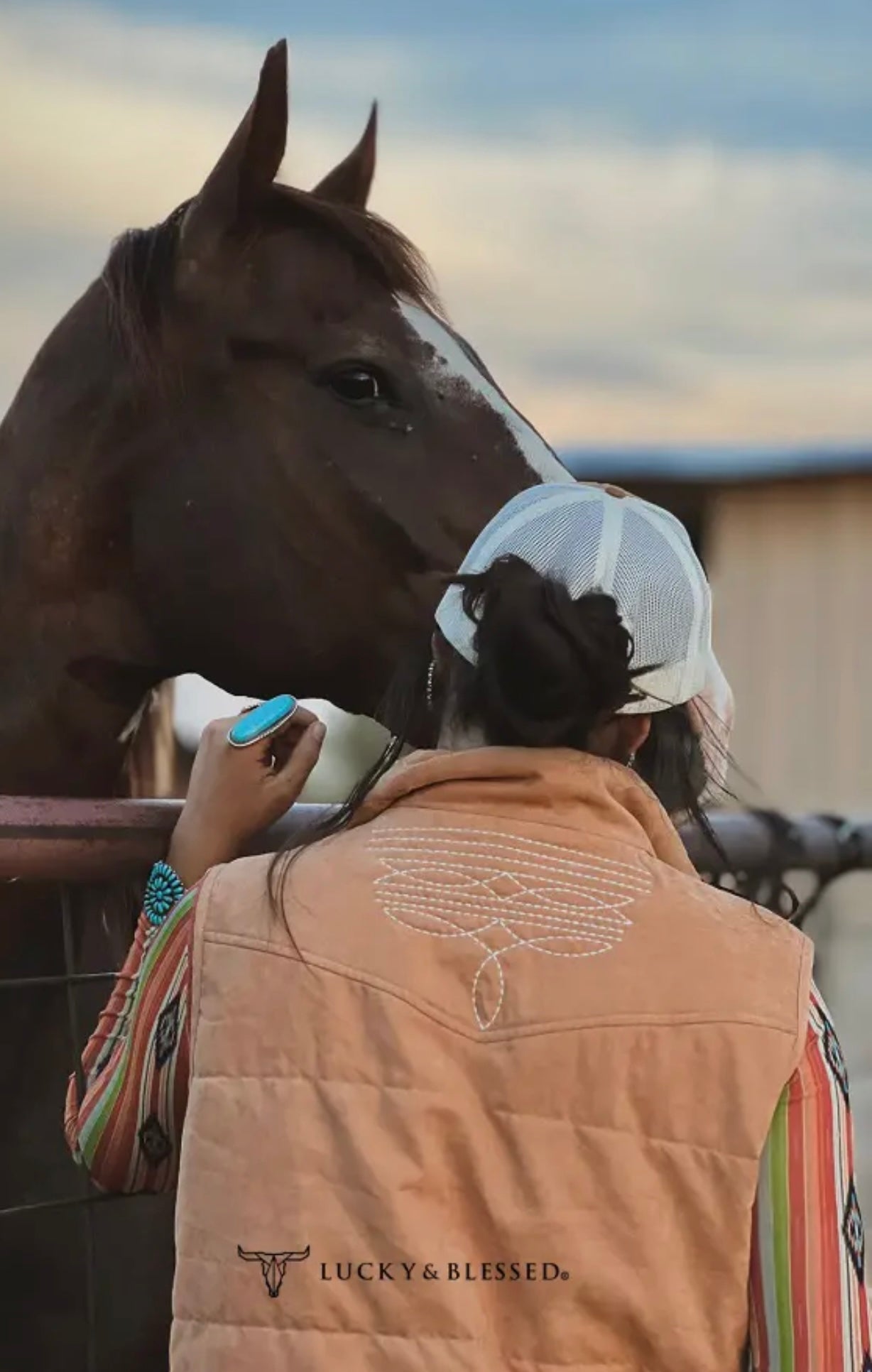 Camel Puffer W Aztec Lining Boot Stitch Detail Vest: