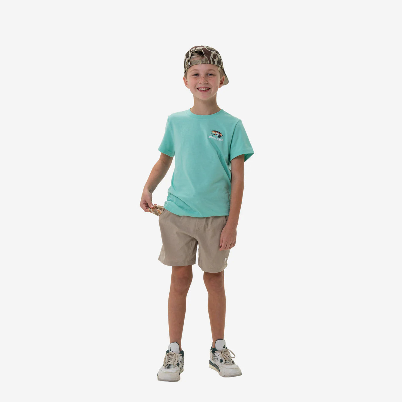 Heather Khaki Youth Burlebo Athletic Shirts With Venado Camo Pocket