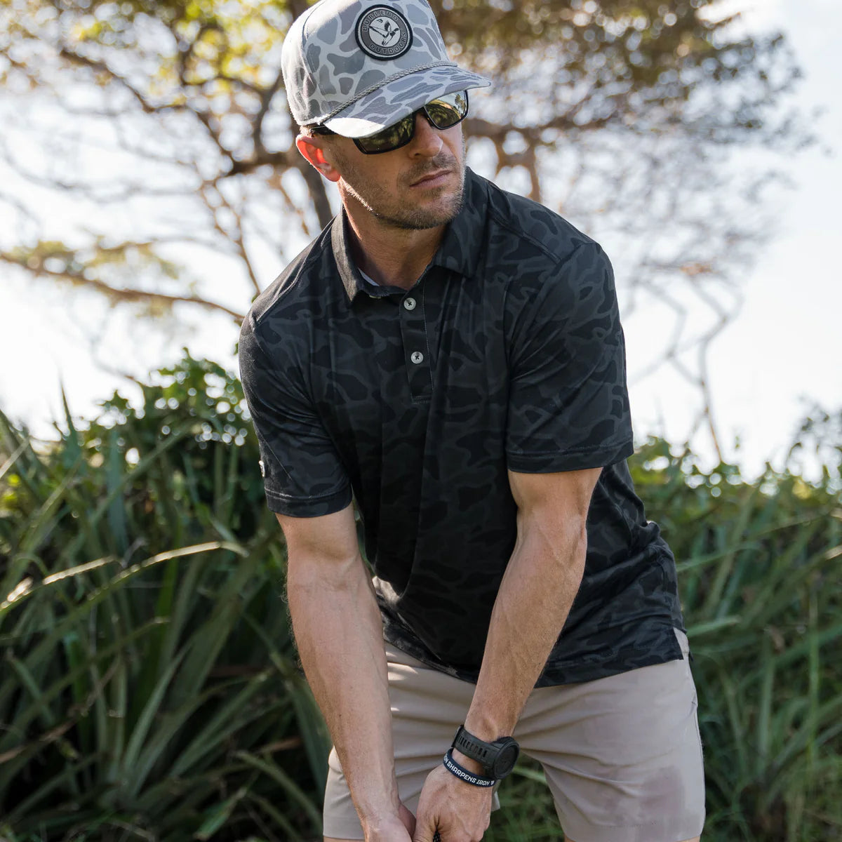 Black Camo Burlebo Performance Polo