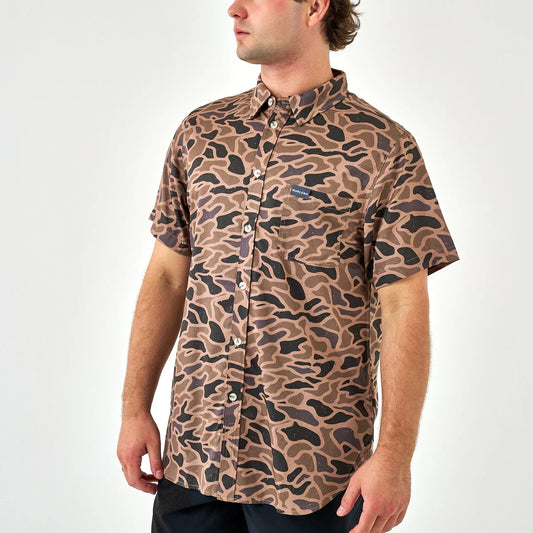 Gauge Camo Performance Button Up Shirt Burlebo FL