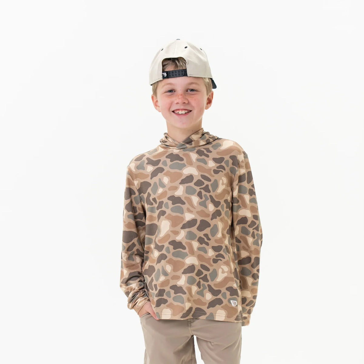 Pintail Camo Youth Burlebo Performance Hoodie with UPF 50 Sun Protection Fl