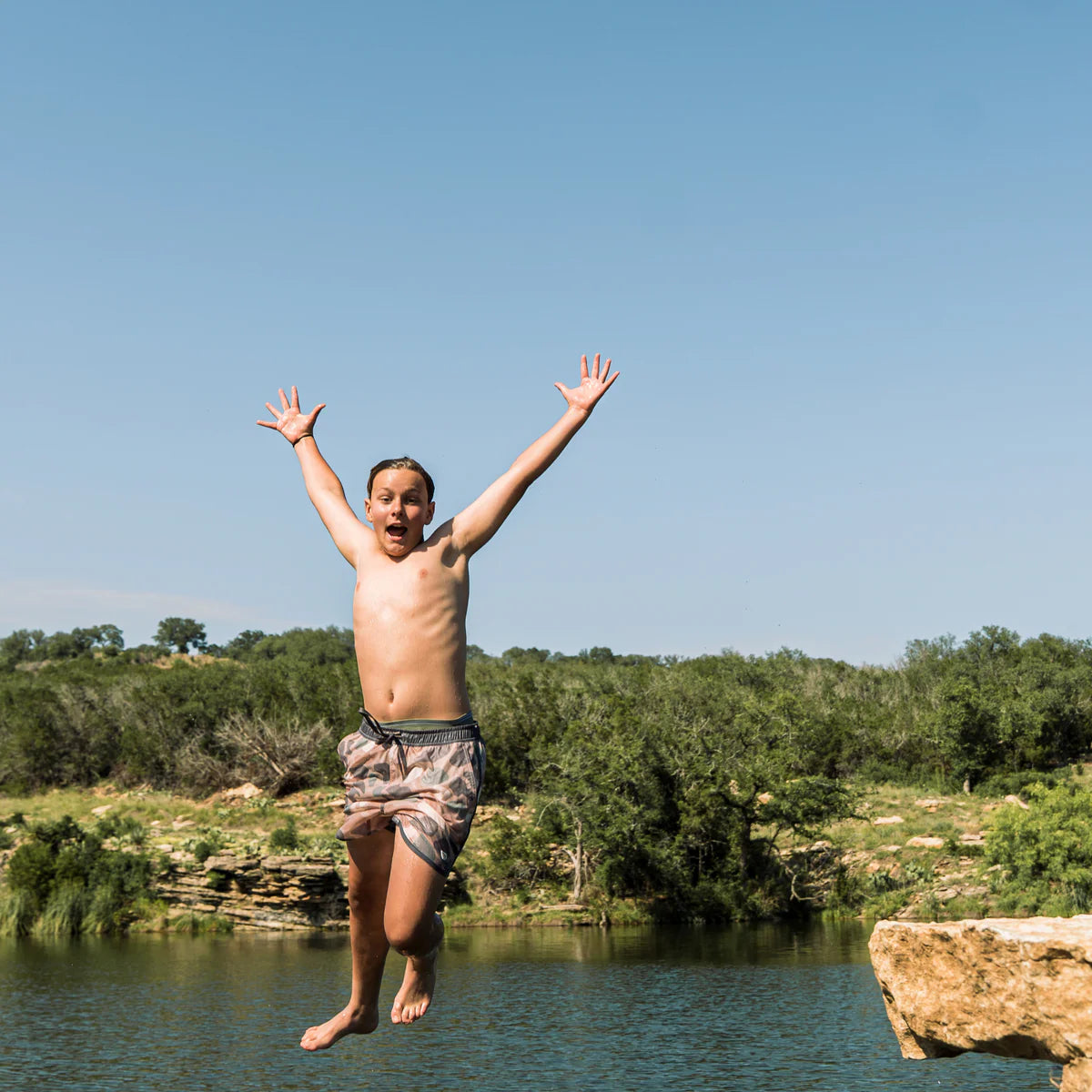 Jumbo Pintail Youth Swim Trunks Burlebo Tx