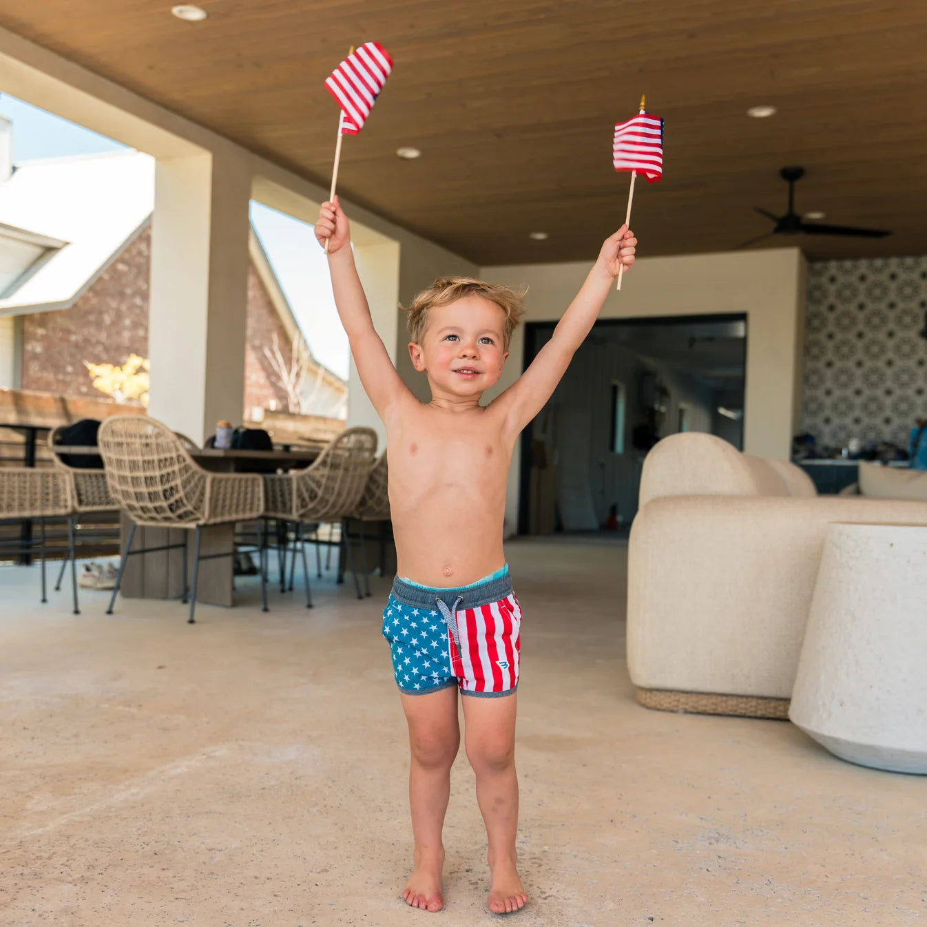 Youth Throwback USA Burlebo Swim Trunks