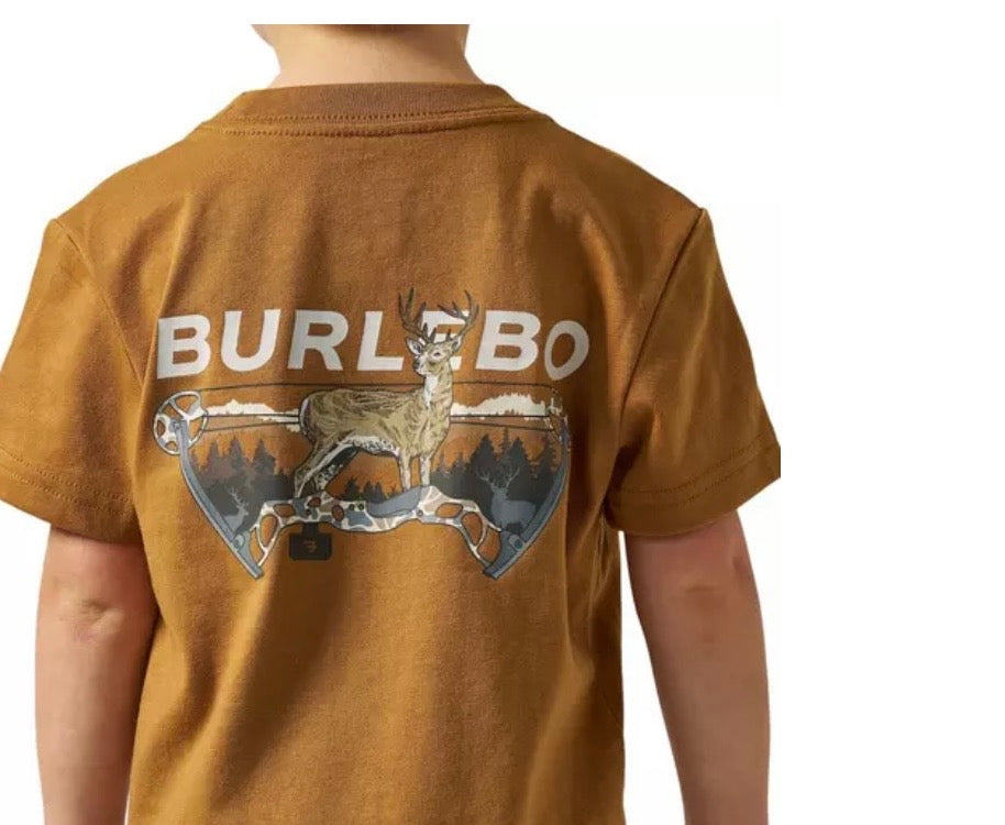 Bow Hunter Youth Burlebo T Shirt Light Brown Fl/ Tx