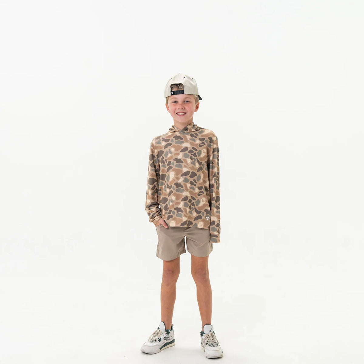 Pintail Camo Youth Burlebo Performance Hoodie with UPF 50 Sun Protection Fl