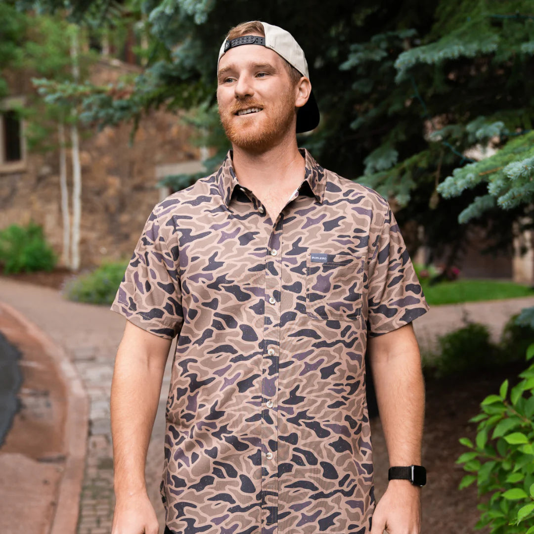 Gauge Camo Performance Button Up Shirt Burlebo FL