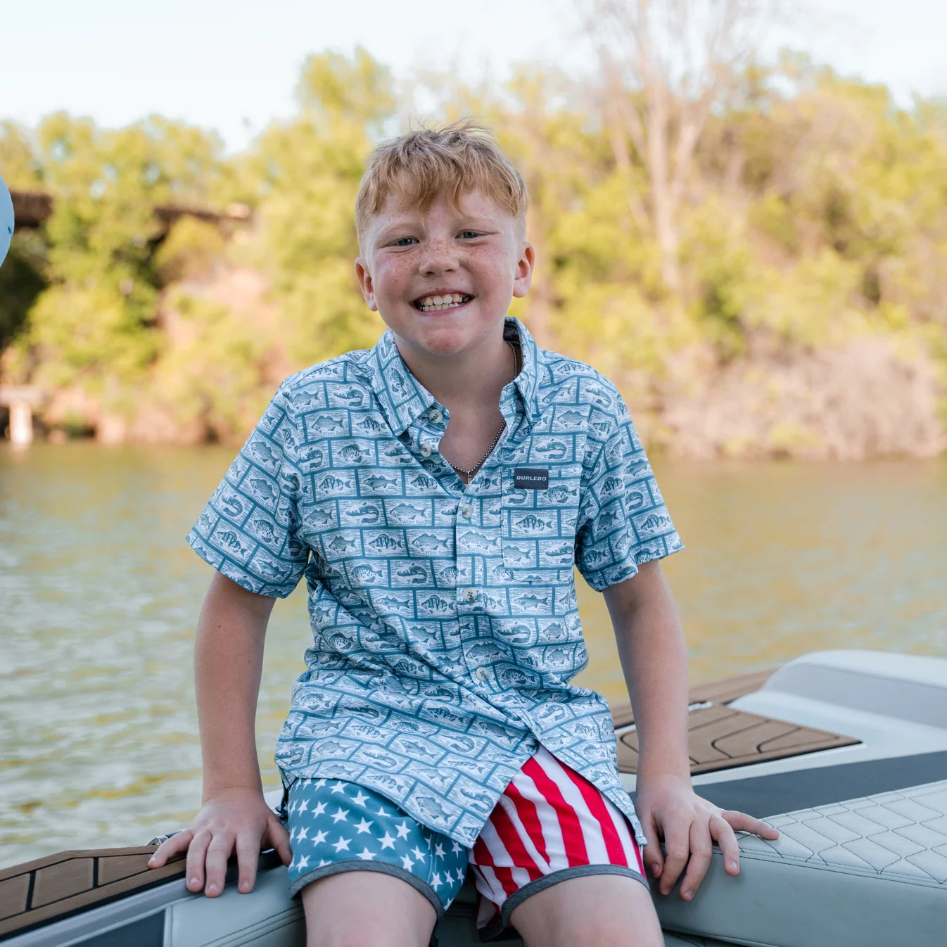 Youth Throwback USA Burlebo Swim Trunks