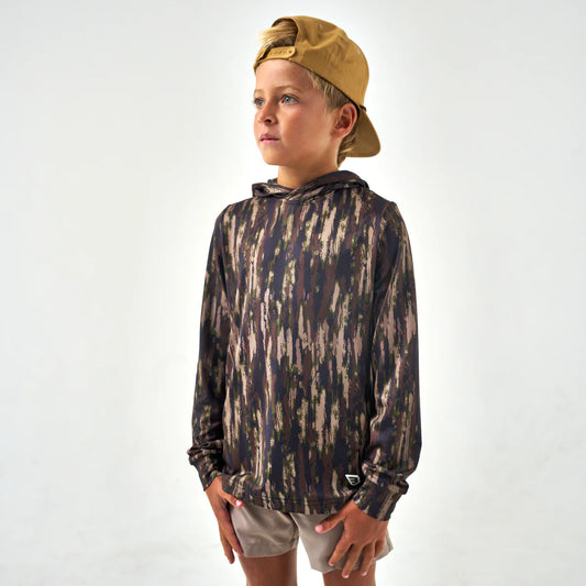 Youth Midland Camo Burlebo Performance Hoodie with UPF 50 Sun Protection