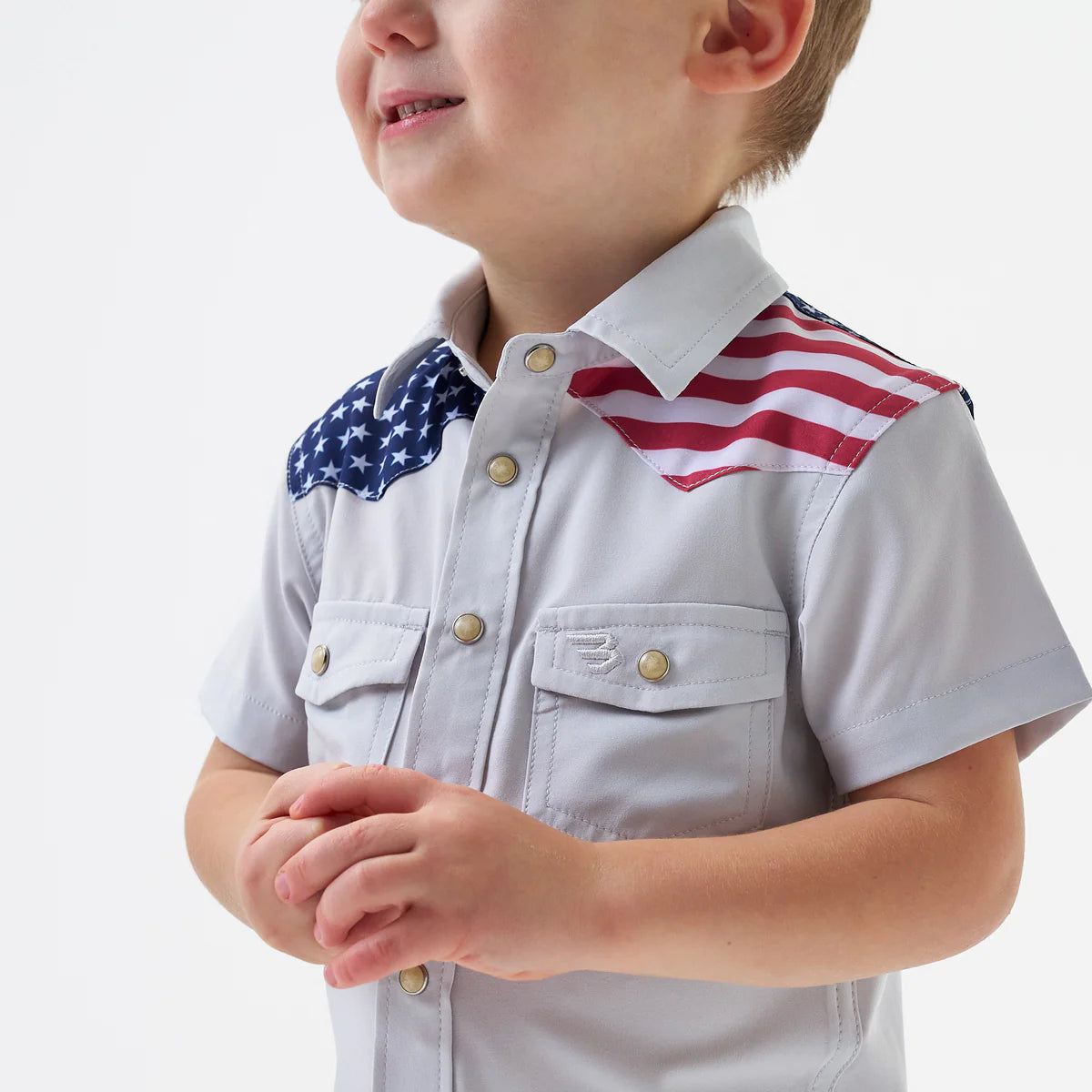 Youth Performance Western Shirt - Burlebo All American Fl/ Tx