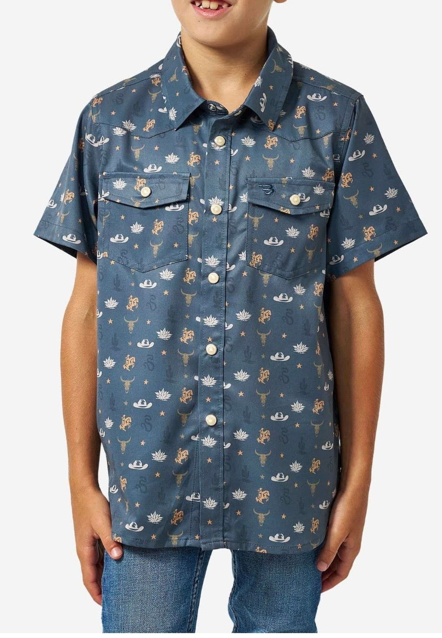 Youth Desert Night Performance Western Shirt FL/TX