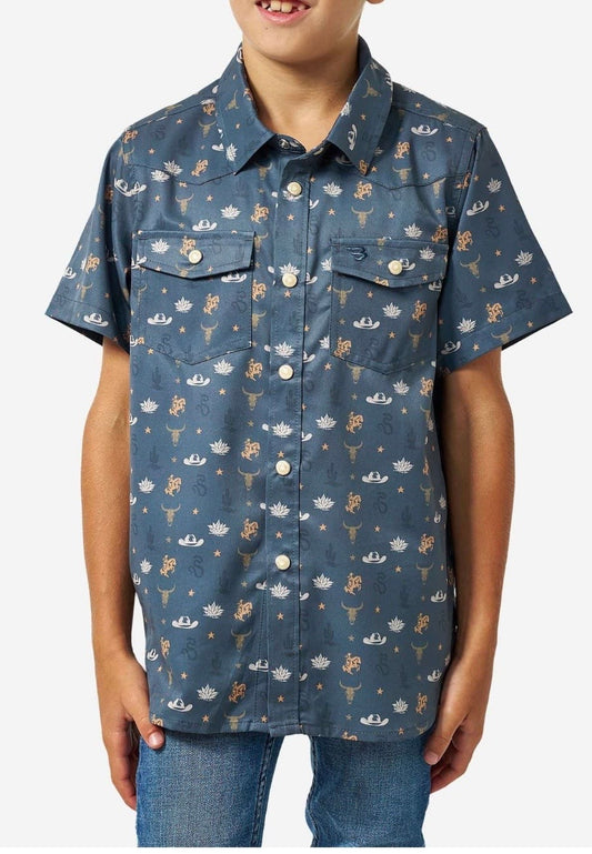Youth Desert Night Performance Western Shirt FL/TX