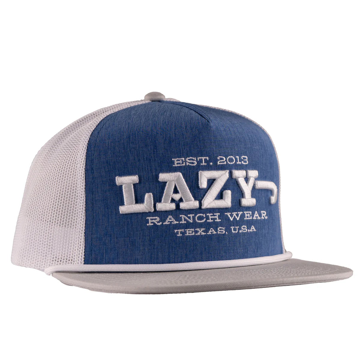 Lazy J Ranch Blue & White Dime Box Classic Rope Trucker Hat