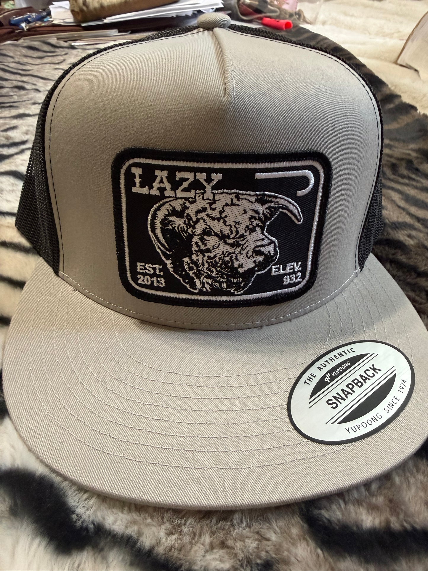 Lazy J Ranchwear Black Elevation Classic Five Panel Trucker Hat