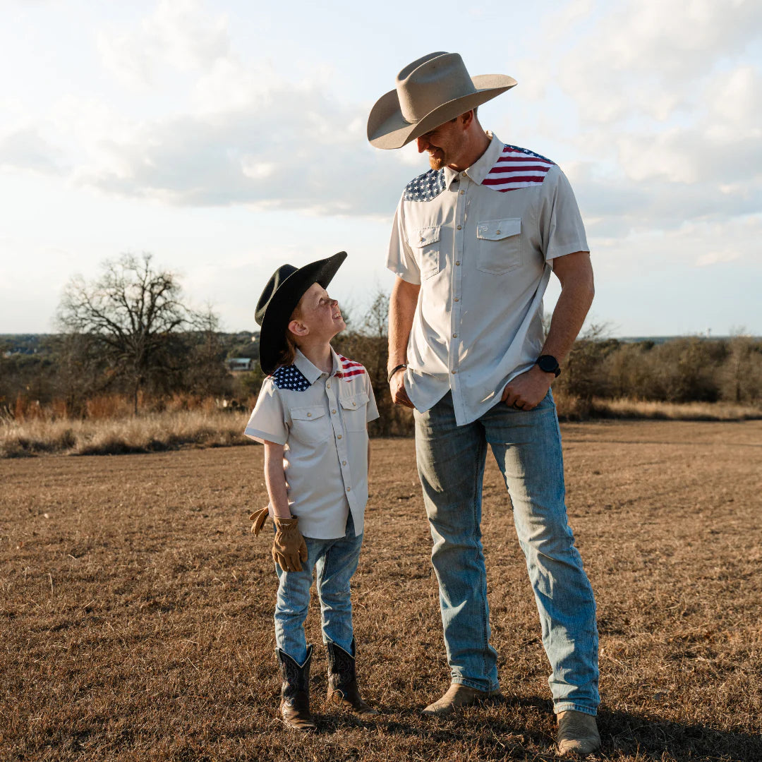 Youth Performance Western Shirt - Burlebo All American Fl/ Tx