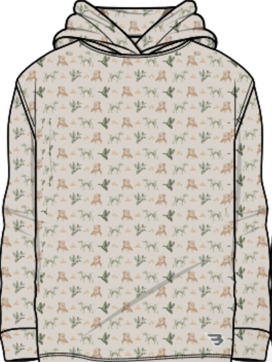 Mallard Duck Dog Youth Burlebo Performance Hoodie UPF 50 Sun Protection Fl/ Tx