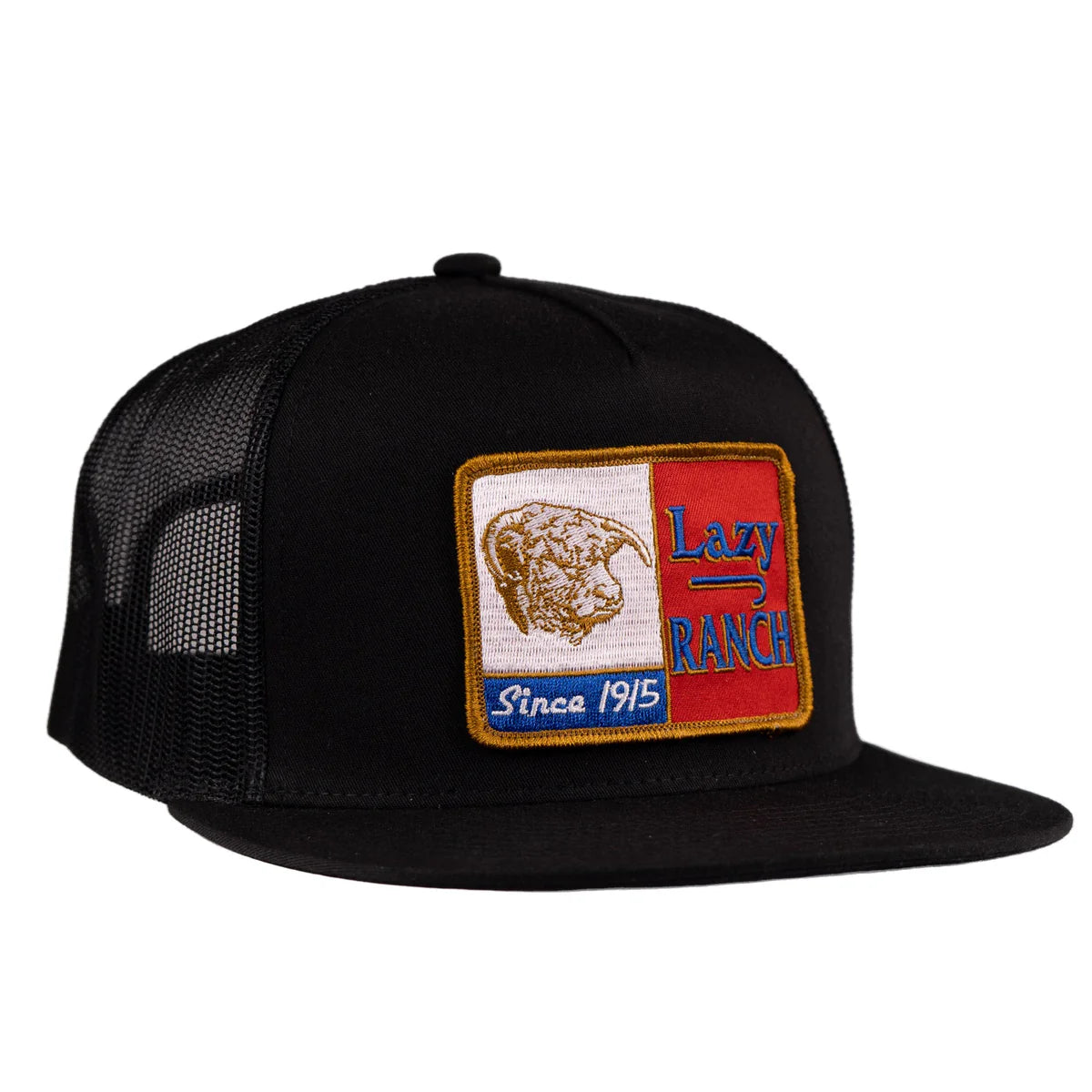 LAZY J RANCH BLACK GOLD TEXAS RANCH GOLD PATCH
CLASSIC FIVE PANEL
TRUCKER HAT