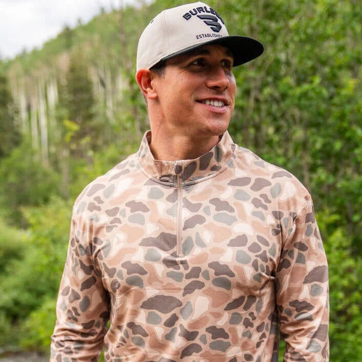 Pintail Camo Burlebo Quarter Zip Pullover  Fl