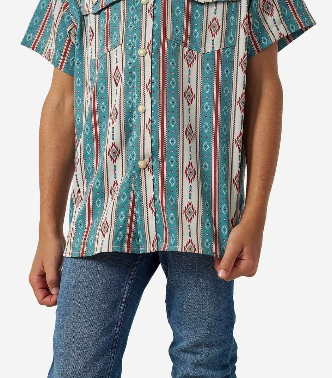 The Abbott Youth Burlebo Western Performance Shirt Fl/ Tx