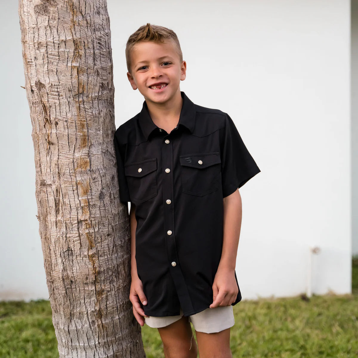 Black Youth Burlebo Western Performance Pearl Snap Shirt