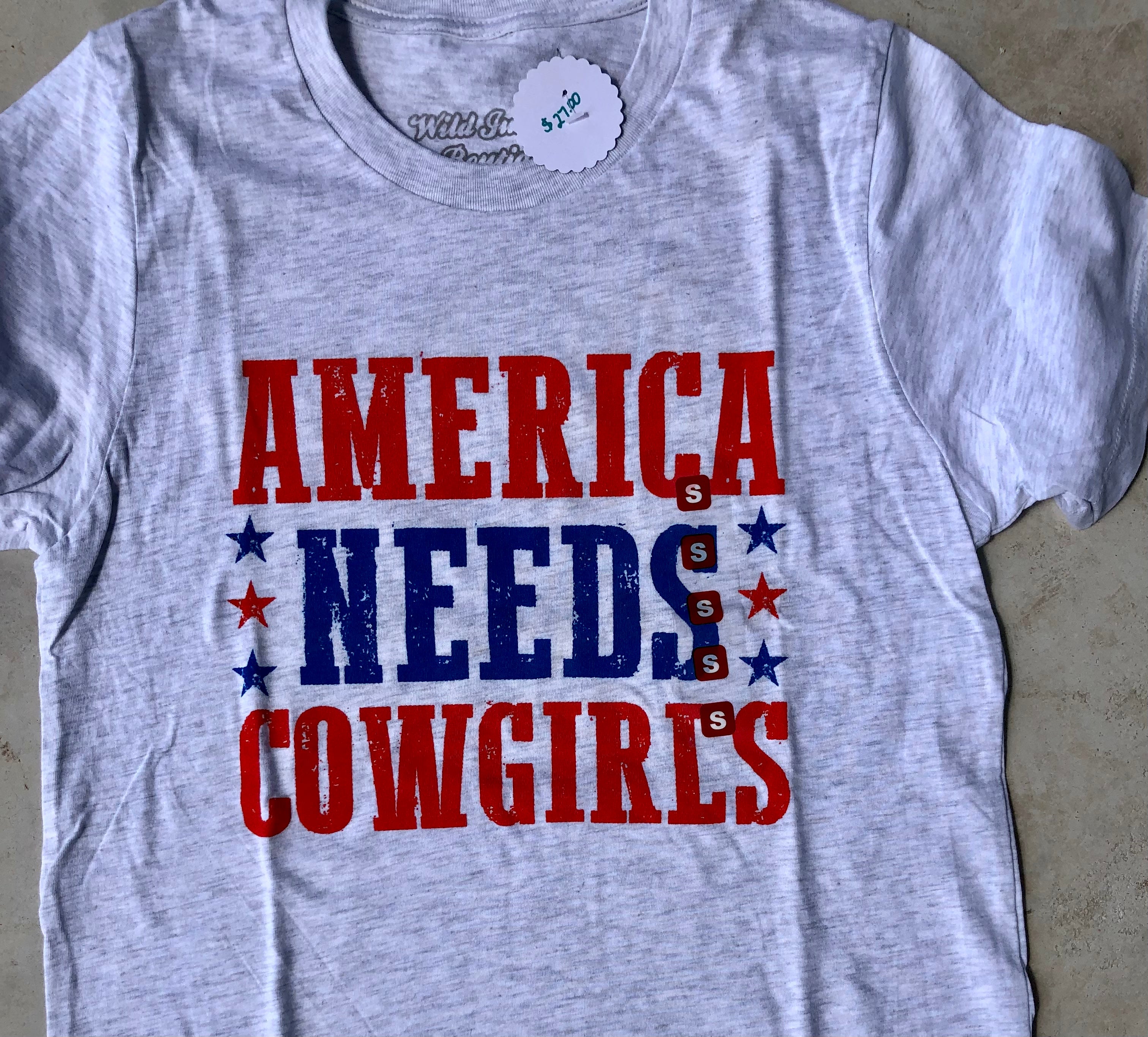 America Needs Cowgirls graphic tee