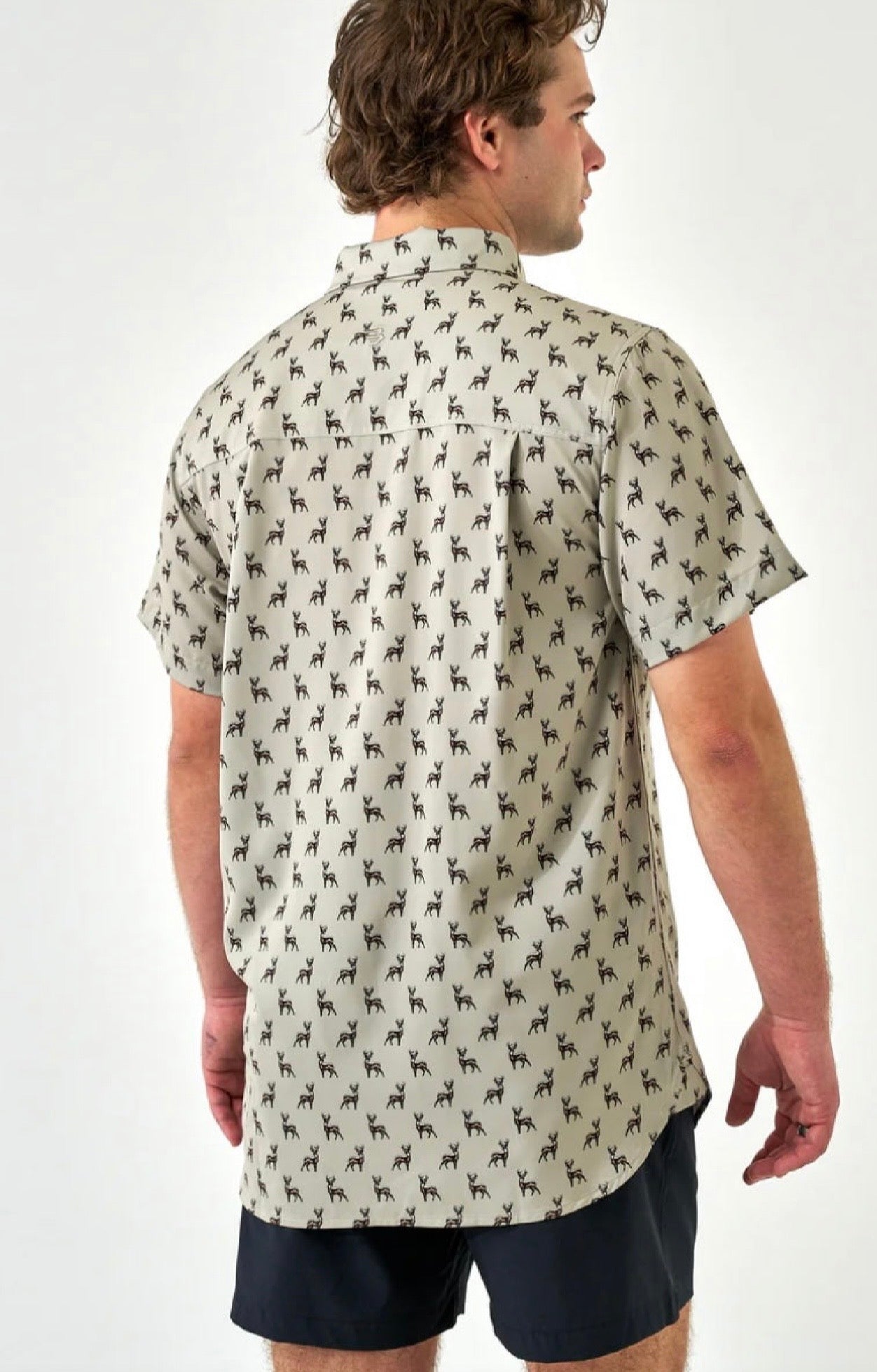 Whitetail Green Performance Button Up Burlebo Shirt