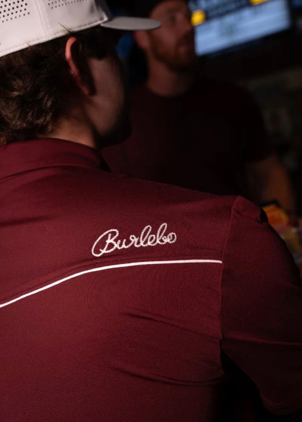 Maroon Pearl Snap Performance Polo Burlebo Fl/Tx