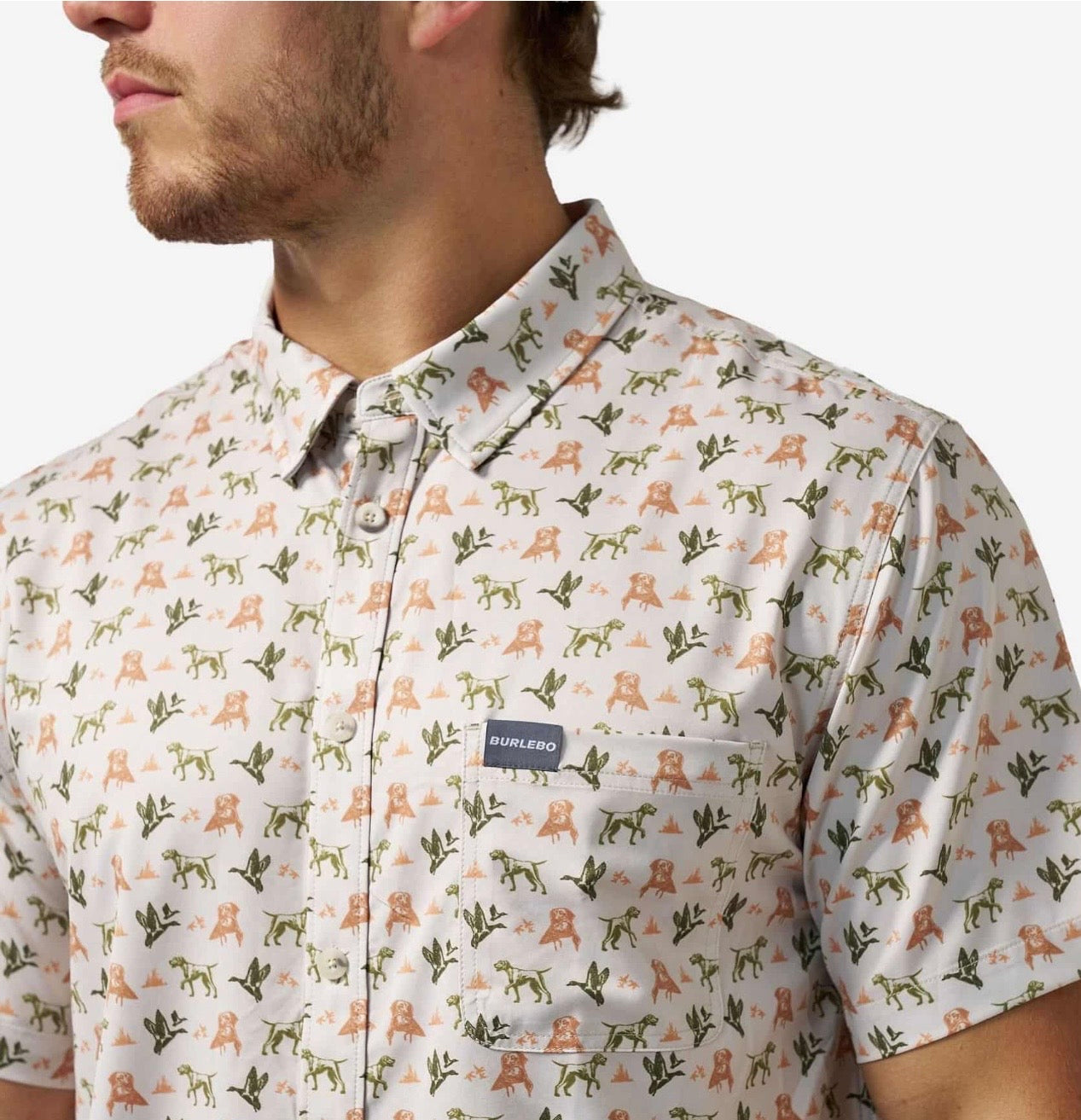 Mallard Duck Dog Performance Button Up Burlebo Fl