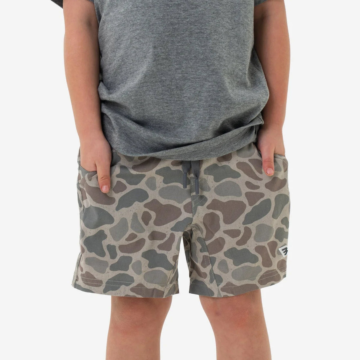 Youth Classic Deer Camo Athletic Shorts with grey Liner and Waist band Fl
