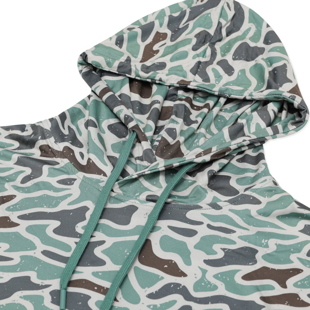 Retro Duck Camo Burlebo Performance Hoodie With UPF 50 Protection