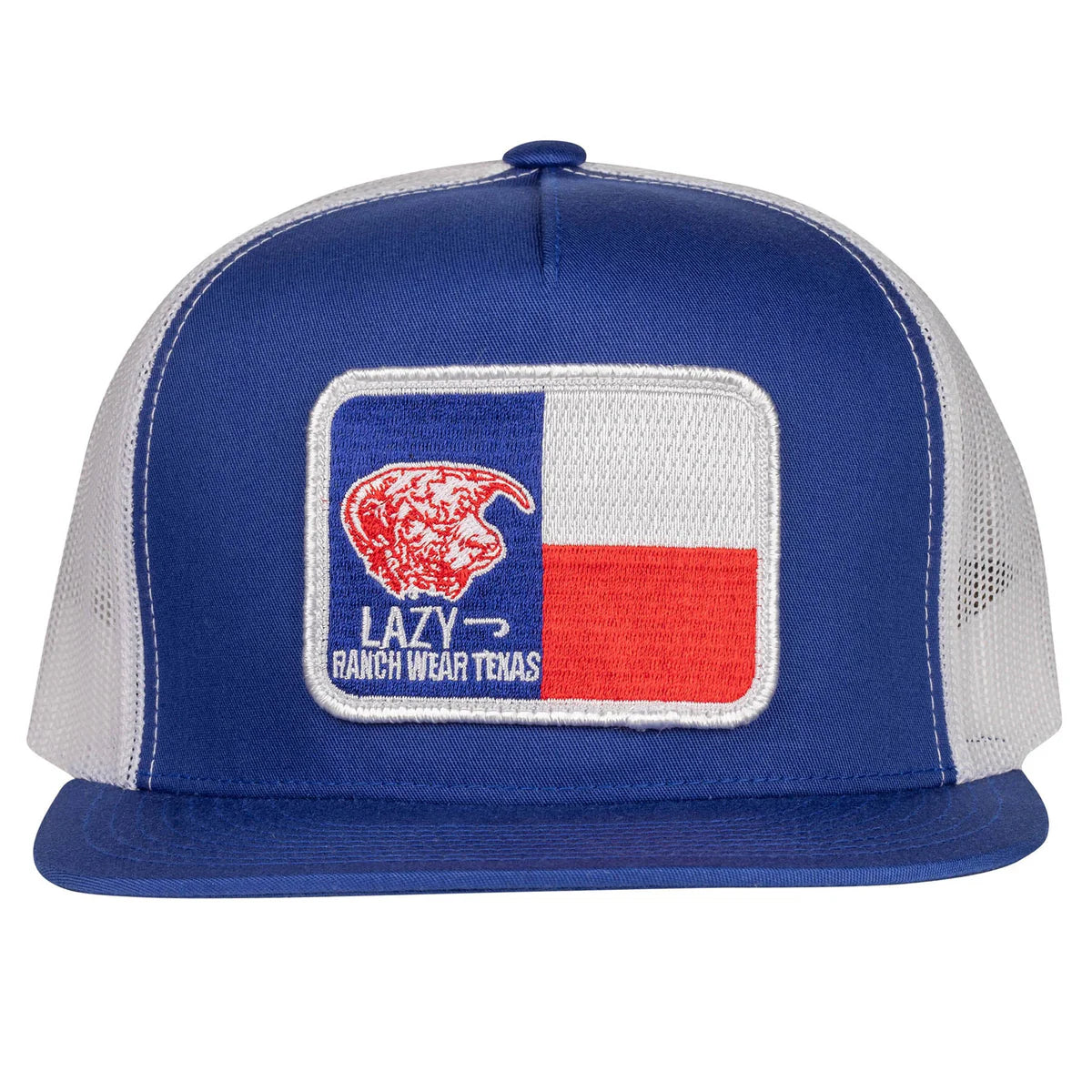 LAZY J RANCH BLUE & WHITE TEXAS ELEVATION
CLASSIC FIVE PANEL
TRUCKER HAT