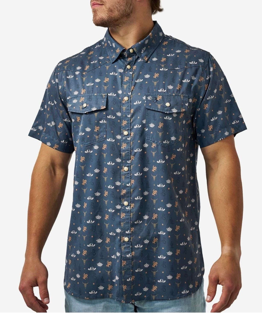 Desert Night Burlebo Performance Western Pearl Snap Shirt Fl/ Tx